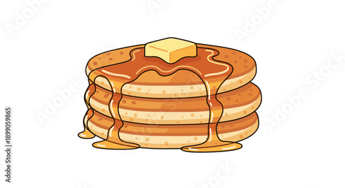 Stack of pancakes with butter and syrup 1.
