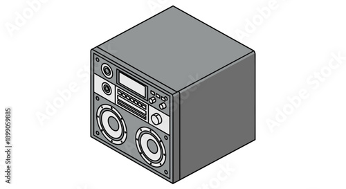 Stereo System with Speakers and Controls.