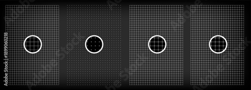 Modern graph paper background set with subtle millimeter grids on black. Ideal toolkit for study materials, business reports, architectural projects, digital mockups and minimalist geometric art.