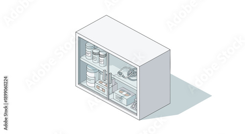 White Fridge with Shelves and Drawers.