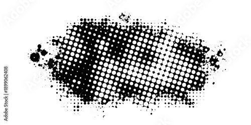 Vector splatter paint texture.Distress grunge banner,black spray blot of ink abstract background.