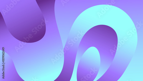 A stunning abstract composition of 3D-like fluid organic shapes with a soft purple and cyan light glow effect