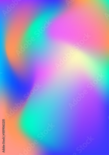 High quality abstract mesh gradient background showing smooth blending of purple blue orange and green colors for digital art