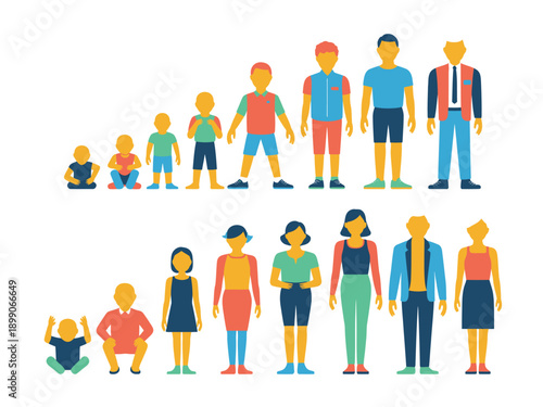 A diverse group of people of different ages and professions standing together in a colorful illustration