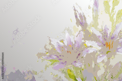 Abstract floral artwork with soft pastel shades and blurred details