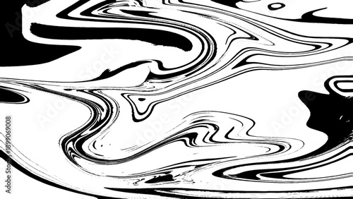 Abstract black and white fluid art swirls effect liquid marble vector illustration. Smooth elegant black satin texture. Luxurious marble background design. Abstract Monochrome Fluid Marble Pattern.