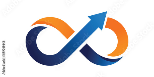  infinity and arrow logo with colourfull endless symbol