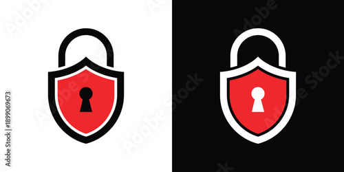 protective shield sign digital security with the image of a padlock vector illustration.