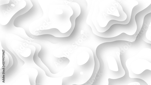 Abstract wave papercut layer white background with silver dots texture. Vector illustration.