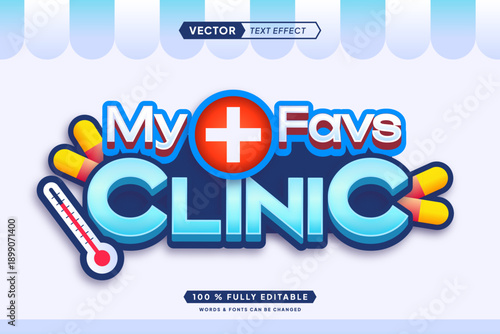 Text effect editable 3d gaming my favs clinic cartoon font style