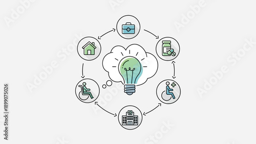 Conceptual illustration of an idea for social inclusion and accessibility.