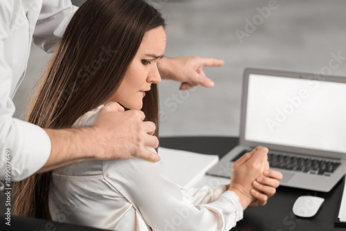 Young man molesting his fem...