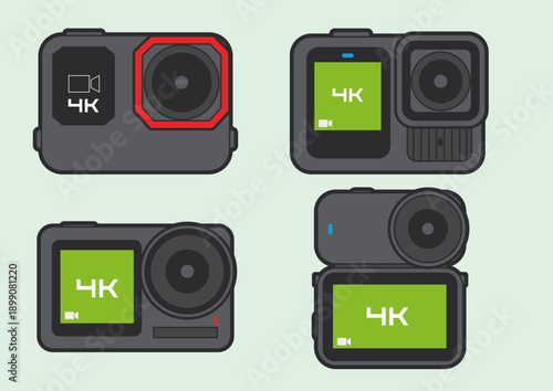 vector illustration of action camera