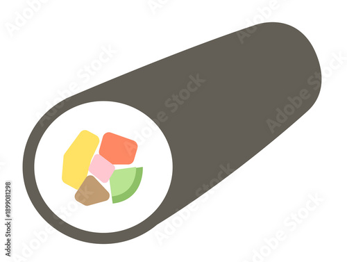 かわいい節分のイラスト_恵方巻き