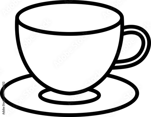 Black coffee cup icon - outline