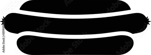 Hot dog sandwich icon symbol for fast food, street food and snack menu design