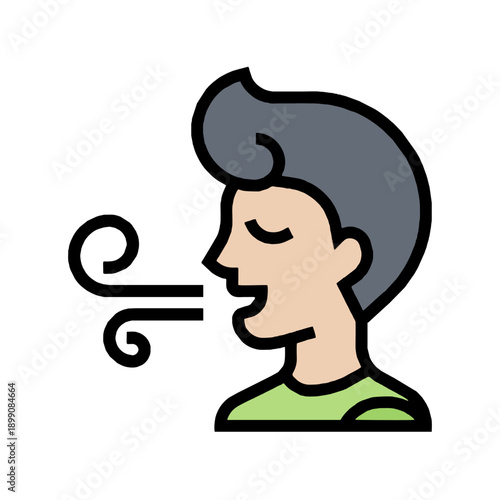 Man Blowing Air Wind Icon