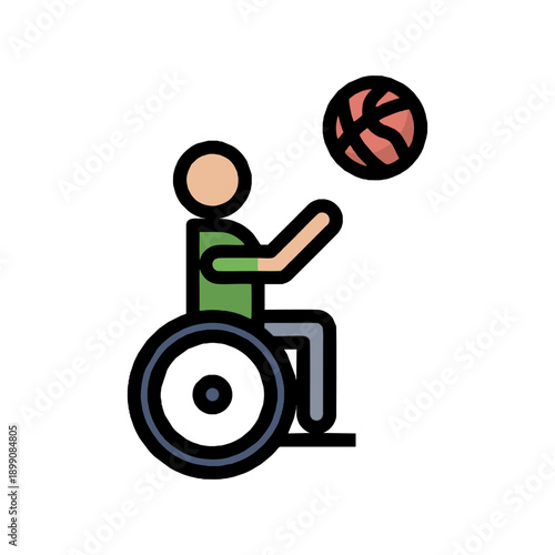 Basketball Wheelchair Player Icon