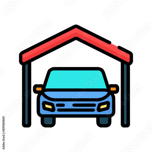 Garage House Car Icon