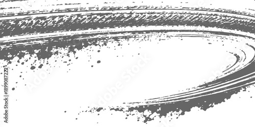 Abstract black and white grunge background design featuring a vintage ink splash border and dirty paint splatter texture on a dark artistic paper element