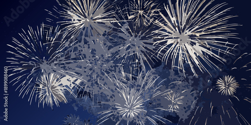 A stunning display of fireworks illuminating the dark night sky