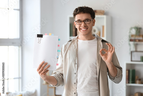 Male screenwriter with scri...