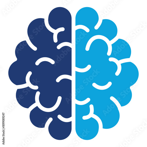 Brain  mixed color icon