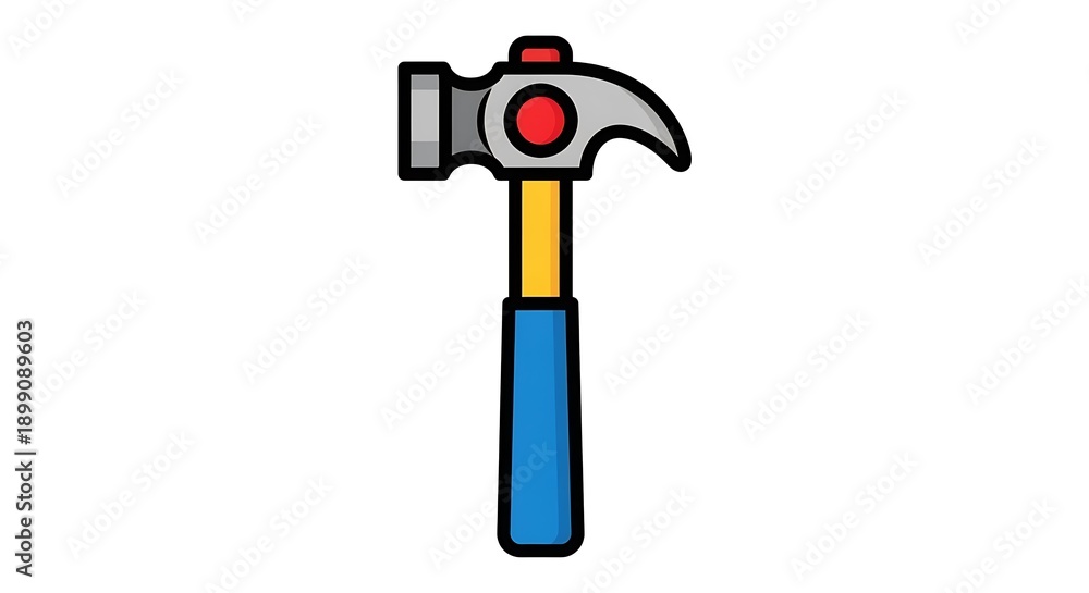 Fototapeta premium Colorful Claw Hammer Icon Illustration Tool.