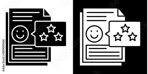 Customer Feedbackn Icon Set White Glyph Style Collection