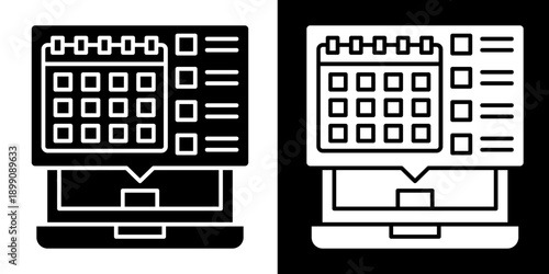 Schedule Management Icon Set White Glyph Style Collection