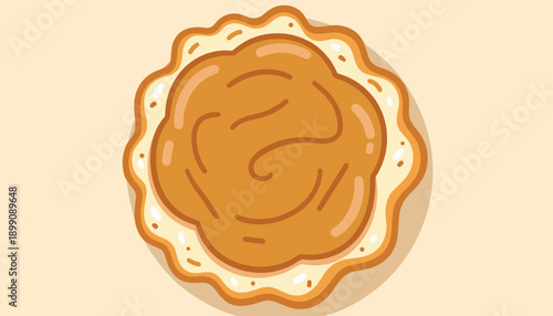 Pumpkin pie with creamy filling on light background  