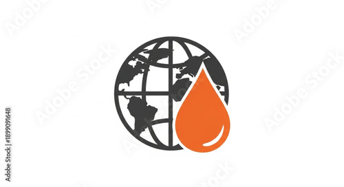 Global oil drop icon representing world energy resources.