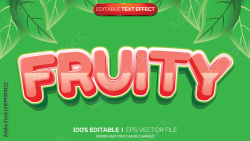 3D text effect fruity theme