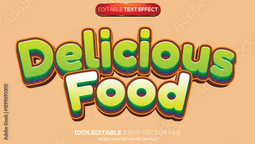 3D text effect delicious food theme