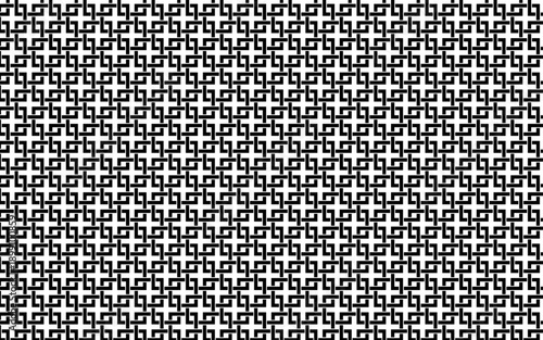 シームレスなモノクロ和柄パターン。角繋。