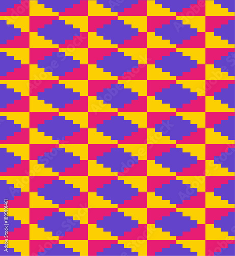 Vibrant Geometric Stepped Diamond Pattern