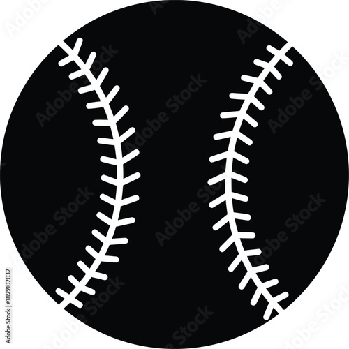 Baseball ball silhouette for sports leagues and equipment
