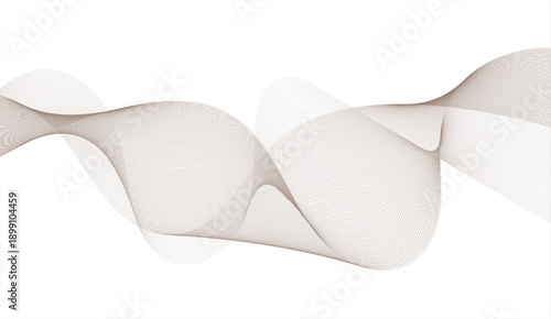 Modern abstract brown wave on white background. Dynamic flowing wave lines design element. Futuristic technology and sound wave pattern. Vector EPS10.