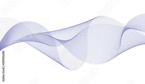 Abstract horizontal glowing blue line wave background. Vector eps10