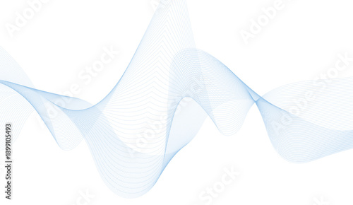 Abstract horizontal glowing blue line wave background