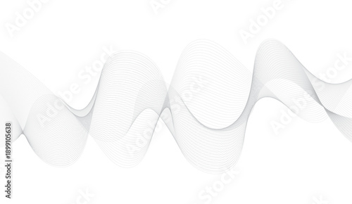 Abstract wave element for design. Digital frequency track equalizer. Stylized line art background. Vector illustration. Wave with lines created using blend tool. Curved wavy line, smooth stripe.
