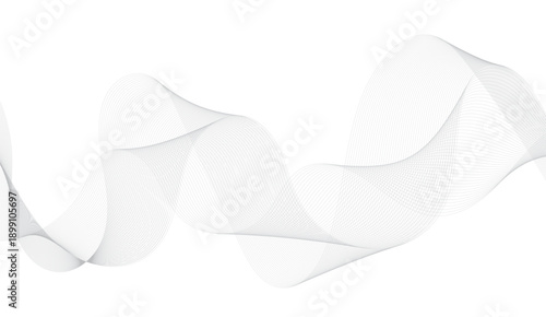 Abstract wave element for design. Digital frequency track equalizer. Stylized line art background. Vector illustration. Wave with lines created using blend tool. Curved wavy line, smooth stripe.