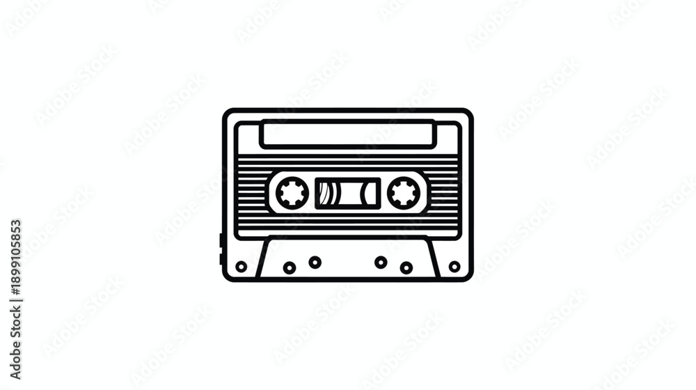 Fototapeta premium cassette tape icon, music cassette, retro audio