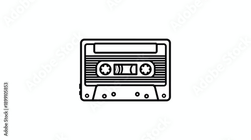cassette tape icon, music cassette, retro audio