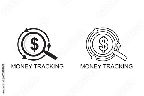 money tracking icon , investment report icon