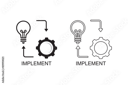implement icon , business management icon