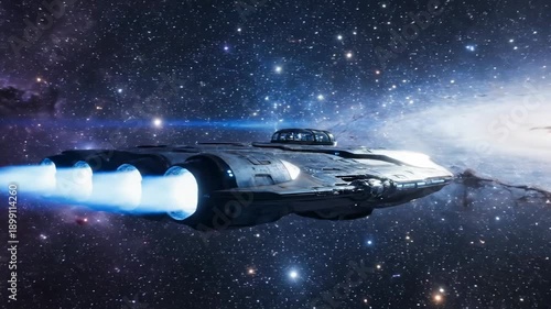 Wallpaper Mural Futuristic Spaceship Journey Through the Cosmos - A Visual Exploration. Torontodigital.ca