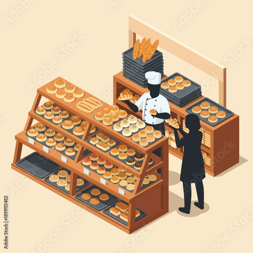 Bakery Display with Freshly Baked Goods.