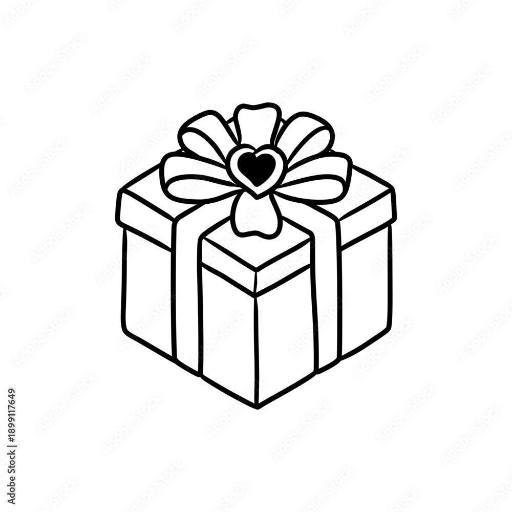 Obraz premium Decorative Gift Box with Ribbon and Heart Detail