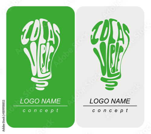 Eco-Friendly Idea Lightbulb Typographic Logo Concept